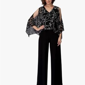 Joseph Ribkoff Black and White Wide Leg Jumpsuit